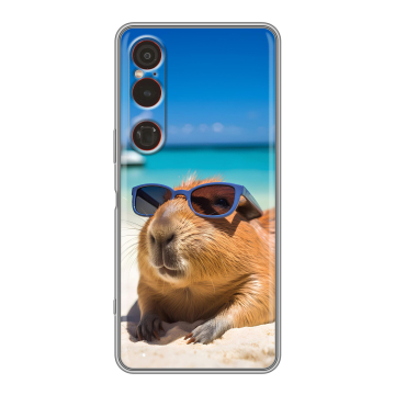 Силиконовый чехол на Sony Xperia 1 VI с принтом Капибара Силиконовый чехол на Sony Xperia 1 VI с принтом Капибара