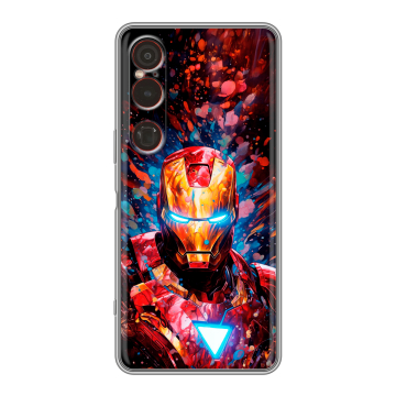 Силиконовый чехол на Sony Xperia 1 VI с принтом Железный человек Ironman Силиконовый чехол на Sony Xperia 1 VI с принтом Железный человек Ironman