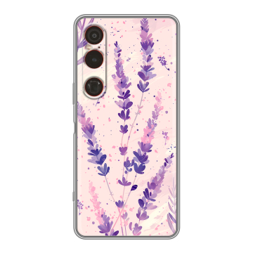 Силиконовый чехол на Sony Xperia 1 VI с принтом цветы лаванда Силиконовый чехол на Sony Xperia 1 VI с принтом цветы лаванда