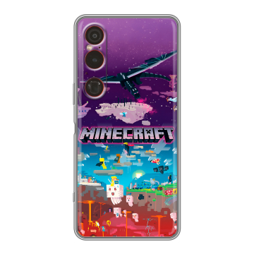 Силиконовый чехол на Sony Xperia 1 VI с принтом Майнкрафт Minecraft Силиконовый чехол на Sony Xperia 1 VI с принтом Майнкрафт Minecraft