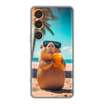 Силиконовый чехол на Sony Xperia 1 VI с принтом Капибара