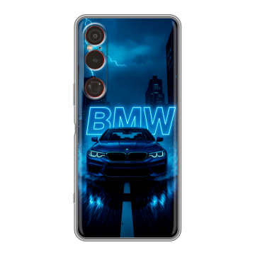 Силиконовый чехол на Sony Xperia 1 VI с принтом BMW БМВ Силиконовый чехол на Sony Xperia 1 VI с принтом BMW БМВ