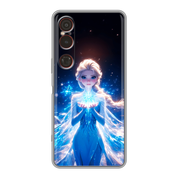 Силиконовый чехол на Sony Xperia 1 VI с принтом Холодное сердце Frozen Силиконовый чехол на Sony Xperia 1 VI с принтом Холодное сердце Frozen