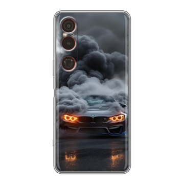 Силиконовый чехол на Sony Xperia 1 VI с принтом BMW БМВ Силиконовый чехол на Sony Xperia 1 VI с принтом BMW БМВ