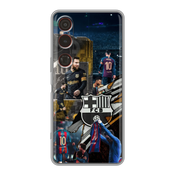 Силиконовый чехол на Sony Xperia 1 VI с принтом Messi Barcelona Силиконовый чехол на Sony Xperia 1 VI с принтом Messi Barcelona