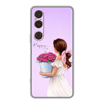 Силиконовый чехол на Sony Xperia 1 VI с принтом женский Силиконовый чехол на Sony Xperia 1 VI с принтом женский
