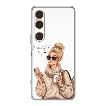 Силиконовый чехол на Sony Xperia 1 VI с принтом женский Силиконовый чехол на Sony Xperia 1 VI с принтом женский