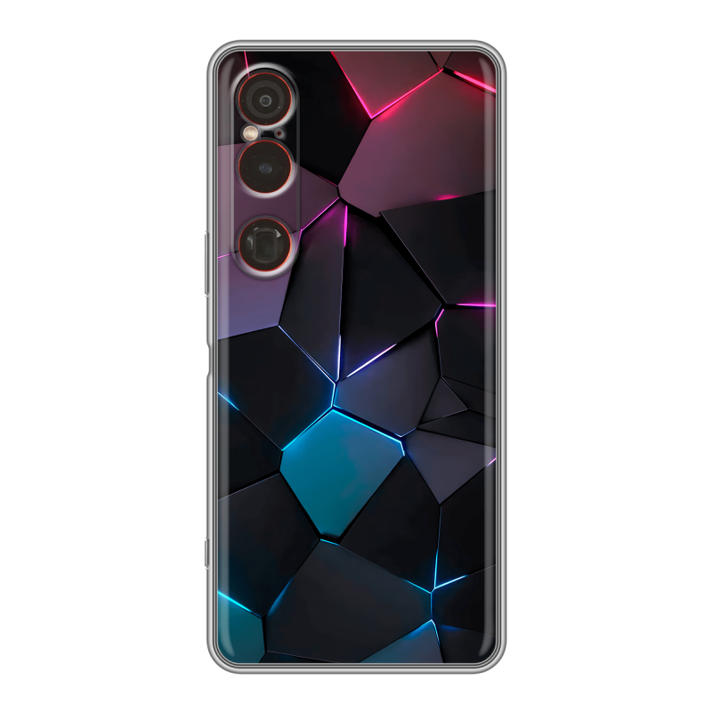 Силиконовый чехол на Sony Xperia 1 VI с принтом Геометрия неона Силиконовый чехол на Sony Xperia 1 VI с принтом Геометрия неона