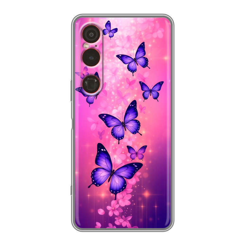 Силиконовый чехол на Sony Xperia 1 VI с принтом Бабочки Силиконовый чехол на Sony Xperia 1 VI с принтом Бабочки