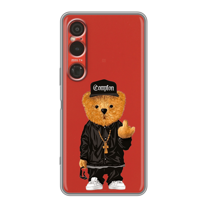 Силиконовый чехол на Sony Xperia 1 VI с принтом Мишка Силиконовый чехол на Sony Xperia 1 VI с принтом Мишка