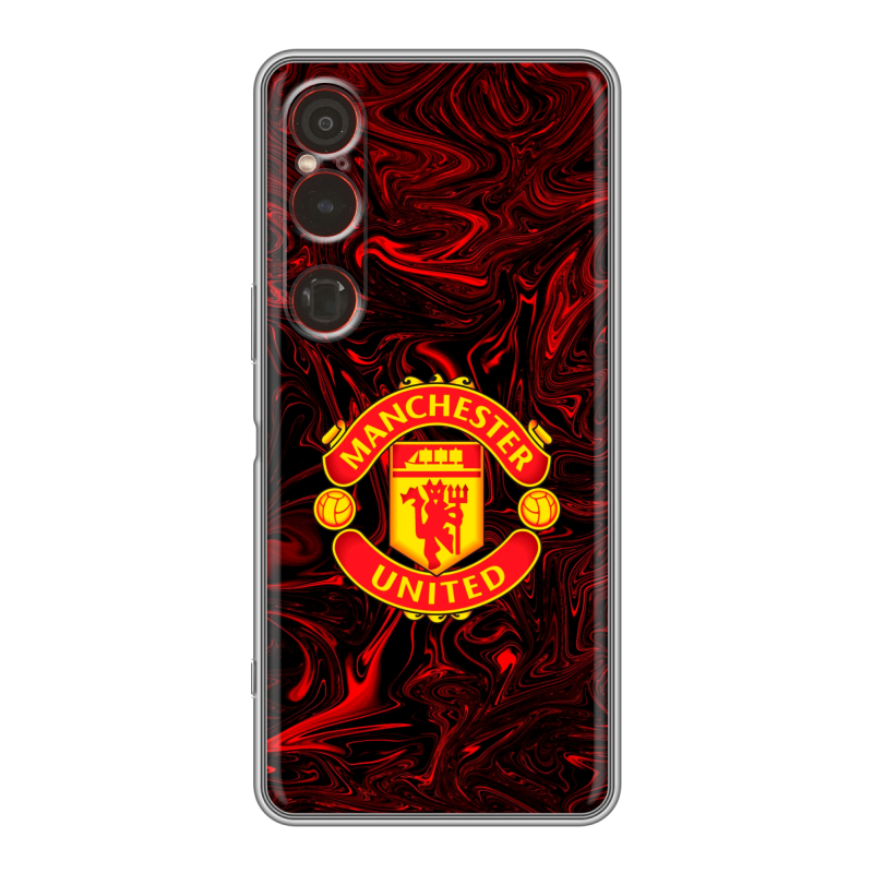 Силиконовый чехол на Sony Xperia 1 VI с принтом Manchester United Силиконовый чехол на Sony Xperia 1 VI с принтом Manchester United
