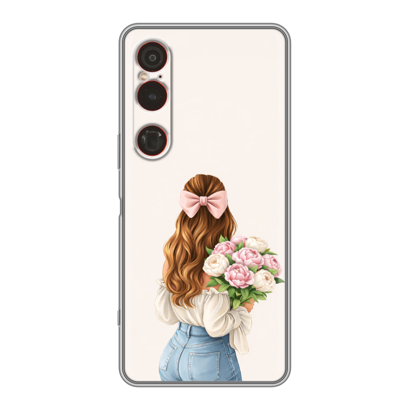 Силиконовый чехол на Sony Xperia 1 VI с принтом женский Силиконовый чехол на Sony Xperia 1 VI с принтом женский