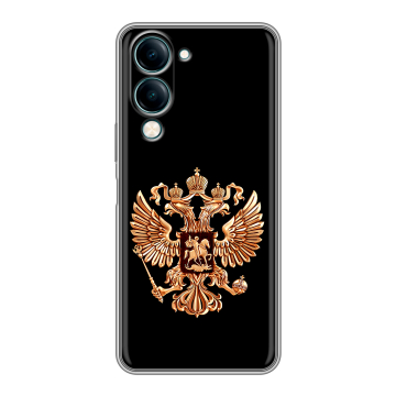 Силиконовый чехол на Vivo Y04 с принтом Герб России золотой