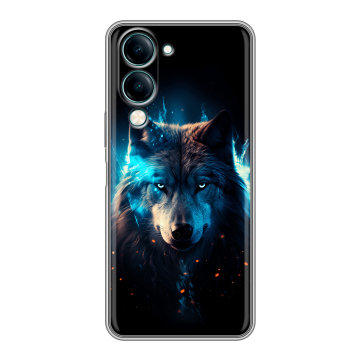 Силиконовый чехол на Vivo Y29s 5g с принтом Волк ночной