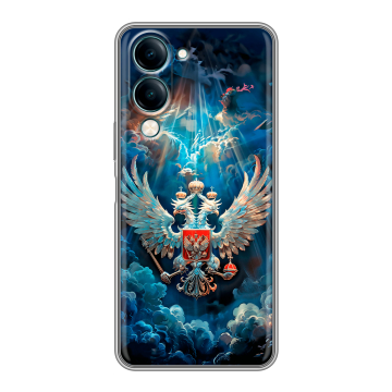 Силиконовый чехол на Vivo Y29s 5g с принтом Герб флаг России