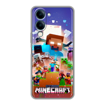 Силиконовый чехол на Vivo Y29s 5g с принтом Майнкрафт Minecraft