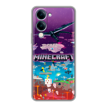 Силиконовый чехол на Vivo Y29s 5g с принтом Майнкрафт Minecraft