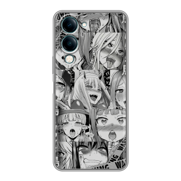 Силиконовый чехол на Vivo Y29s 5g с принтом Ahegao Ахегао Аниме