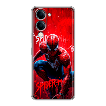 Силиконовый чехол на Vivo Y29s 5g с принтом Spiderman Человек паук