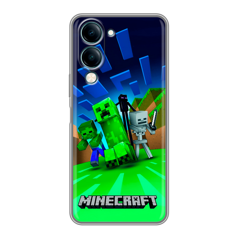 Силиконовый чехол на Vivo Y29s 5g с принтом Майнкрафт Силиконовый чехол на Vivo Y29s 5g с принтом Майнкрафт