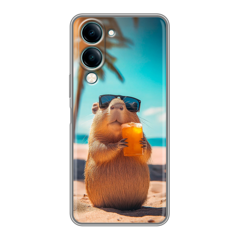 Силиконовый чехол на Vivo Y29s 5g с принтом Капибара Силиконовый чехол на Vivo Y29s 5g с принтом Капибара