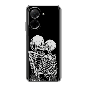 Силиконовый чехол на Xiaomi Redmi A5 с принтом Поцелуй скелетов