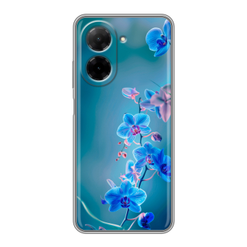 Силиконовый чехол на Xiaomi Redmi A5 с принтом Голубые цветы Силиконовый чехол на Xiaomi Redmi A5 с принтом Голубые цветы