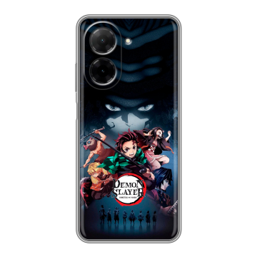 Силиконовый чехол на Xiaomi Redmi A5 с принтом Demon Slayer Клинок рассекающий демонов