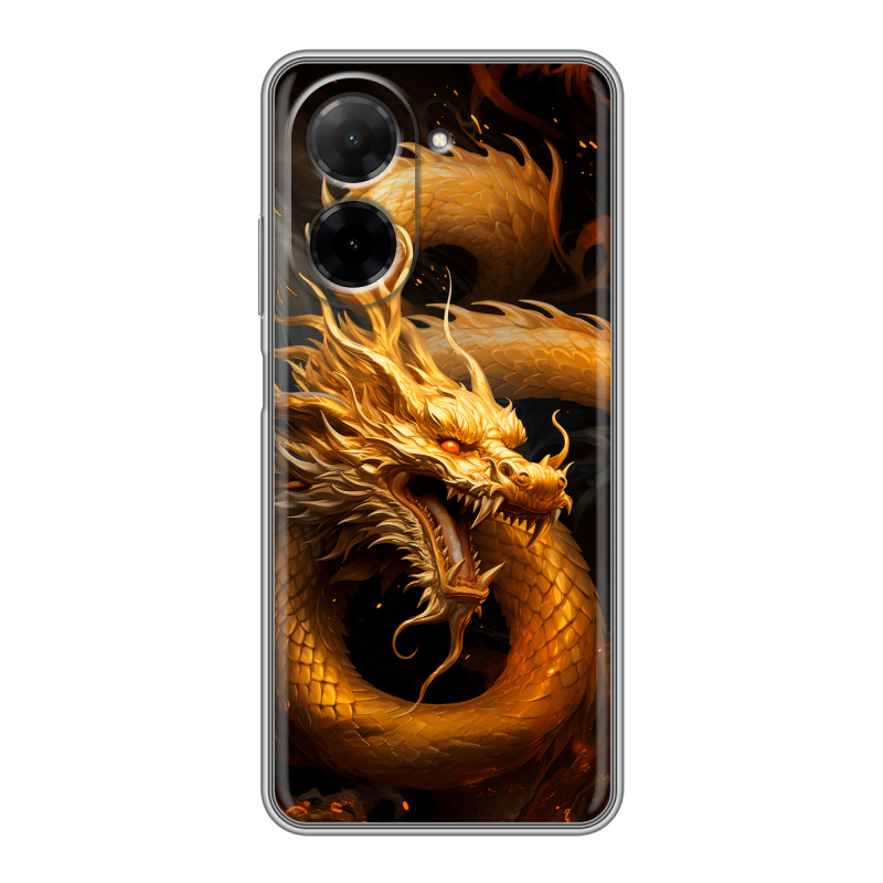 Силиконовый чехол на Xiaomi Redmi A5 с принтом Золотой дракон Силиконовый чехол на Xiaomi Redmi A5 с принтом Золотой дракон