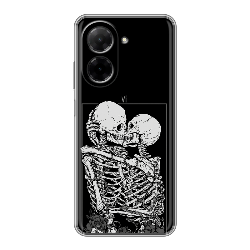 Силиконовый чехол на Xiaomi Redmi A5 с принтом Поцелуй скелетов Силиконовый чехол на Xiaomi Redmi A5 с принтом Поцелуй скелетов