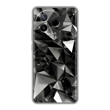 Силиконовый чехол на Poco F7 Pro с принтом Черные кристаллы Силиконовый чехол на Poco F7 Pro с принтом Черные кристаллы