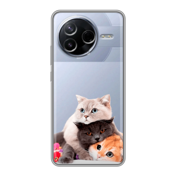 Силиконовый чехол на Poco F7 Pro с принтом Кошки Силиконовый чехол на Poco F7 Pro с принтом Кошки