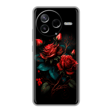 Силиконовый чехол на Poco F7 Pro с принтом Розы красные Силиконовый чехол на Poco F7 Pro с принтом Розы красные