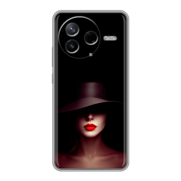 Силиконовый чехол на Poco F7 Pro с принтом Девушка в шляпе Силиконовый чехол на Poco F7 Pro с принтом Девушка в шляпе