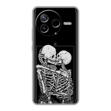 Силиконовый чехол на Poco F7 Pro с принтом Поцелуй скелетов Силиконовый чехол на Poco F7 Pro с принтом Поцелуй скелетов