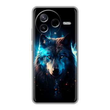 Силиконовый чехол на Poco F7 Pro с принтом Волк ночной