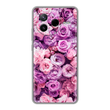 Силиконовый чехол на Poco F7 Pro с принтом лавандовые розы