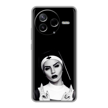 Силиконовый чехол на Poco F7 Pro с принтом монашка Силиконовый чехол на Poco F7 Pro с принтом монашка