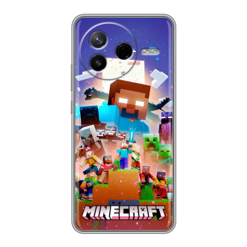 Силиконовый чехол на Poco F7 Pro с принтом Майнкрафт Minecraft
