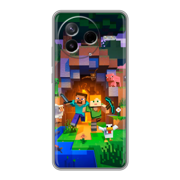 Силиконовый чехол на Poco F7 Pro с принтом Майнкрафт Minecraft