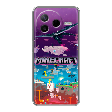 Силиконовый чехол на Poco F7 Pro с принтом Майнкрафт Minecraft Силиконовый чехол на Poco F7 Pro с принтом Майнкрафт Minecraft