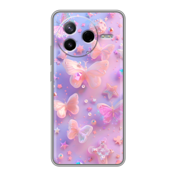 Силиконовый чехол на Poco F7 Pro с принтом Бабочки