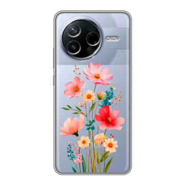 Силиконовый чехол на Poco F7 Pro с принтом Цветы