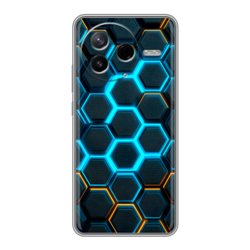 Силиконовый чехол на Poco F7 Pro с принтом Неоновые соты