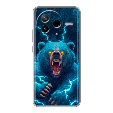 Силиконовый чехол на Poco F7 Pro с принтом Медведь