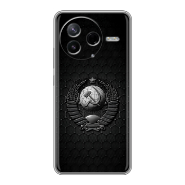 Силиконовый чехол на Poco F7 Pro с принтом Герб Флаг СССР