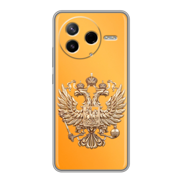 Силиконовый чехол на Poco F7 Pro с принтом Герб Флаг России