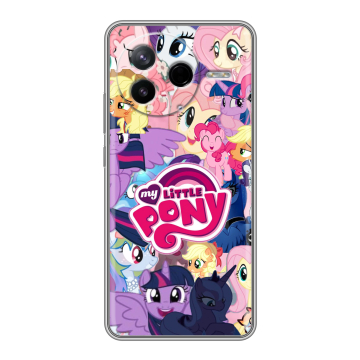 Силиконовый чехол на Poco F7 Pro с принтом My little pony Дружба чудо Силиконовый чехол на Poco F7 Pro с принтом My little pony Дружба чудо