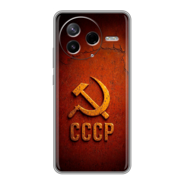 Силиконовый чехол на Poco F7 Pro с принтом Флаг Герб СССР Силиконовый чехол на Poco F7 Pro с принтом Флаг Герб СССР