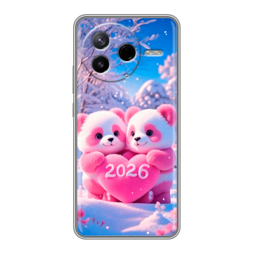 Силиконовый чехол на Poco F7 Pro с принтом Новый год